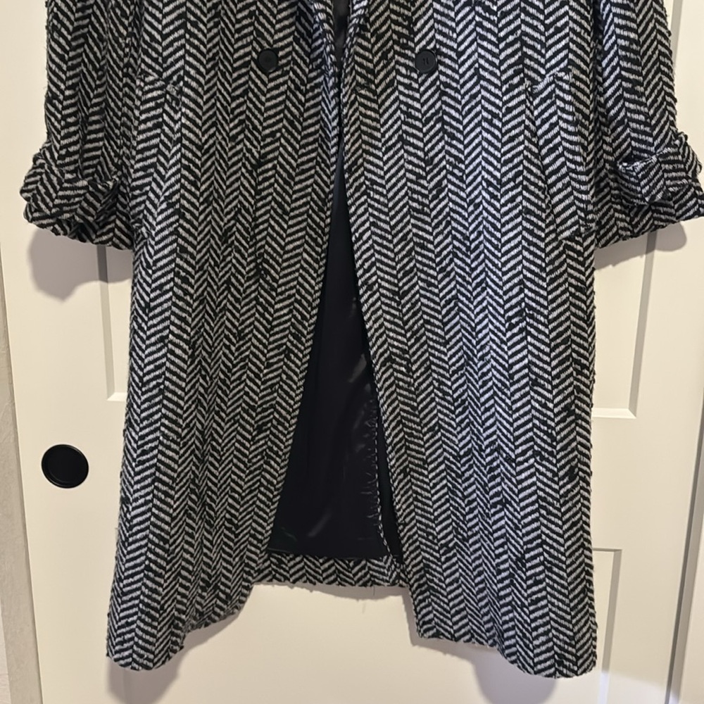 Anine Bing Elodie Herringbone Tweed Long Overcoat - Picture 5 of 14